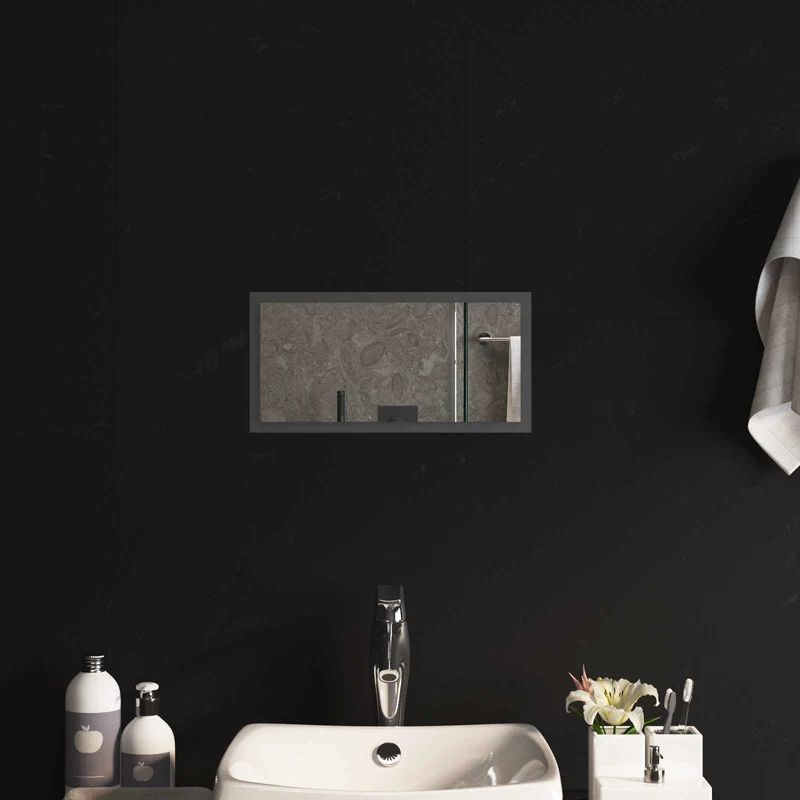 LED Badrumsspegel med spegel Transparent 40 x 20 cm härdat glas