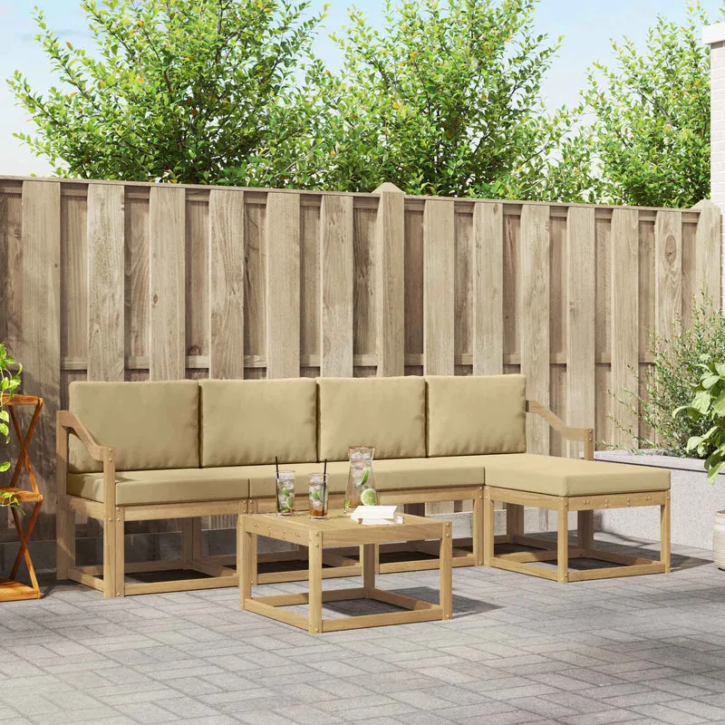 Utomhussoffset 6 st Vit och Beige
