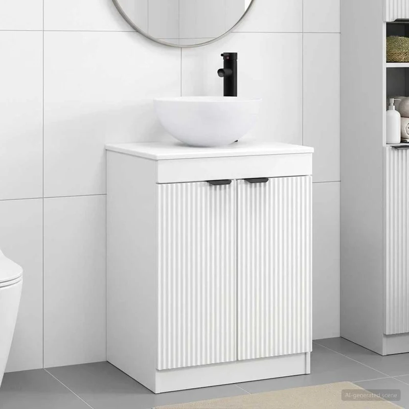 Badrumsmöbelset Vit Konstruerat trä