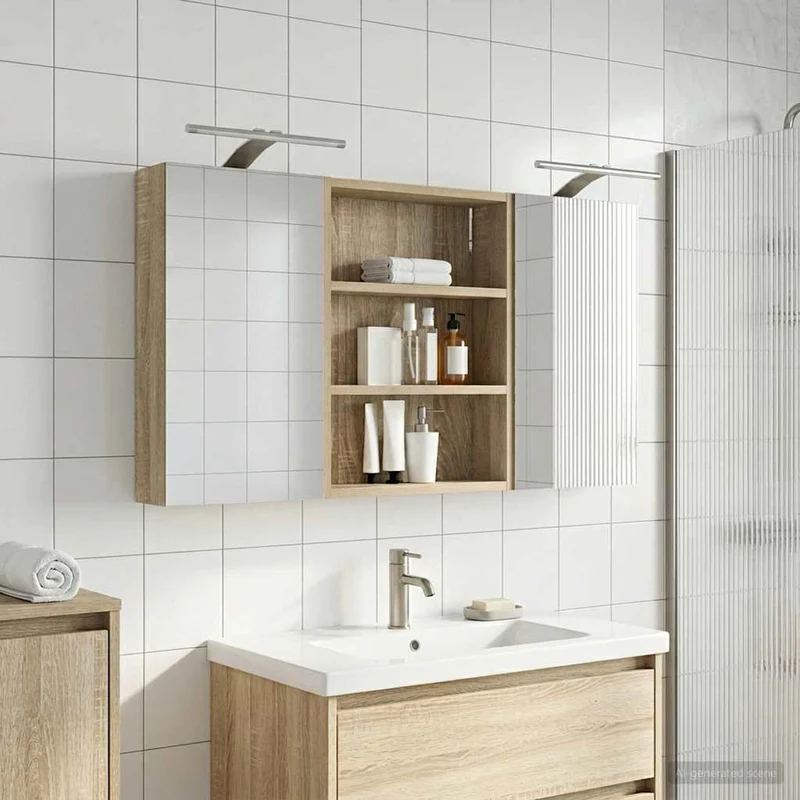 Badrumsskåpsset 3 st 100 x 10,5 x 50 cm Konstruerat trä