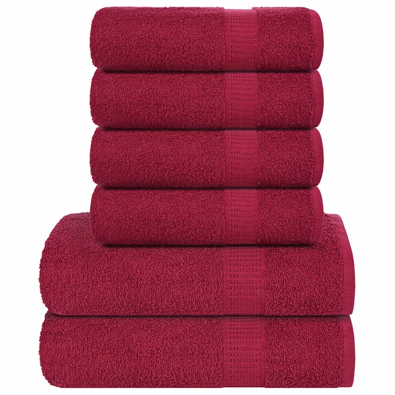 6-delat handduksset FROGN vinröd 360 gsm