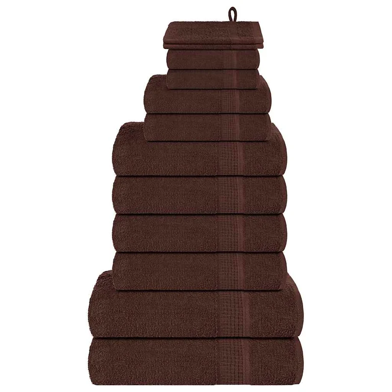 12-delat handduksset FROGN brun 360 gsm