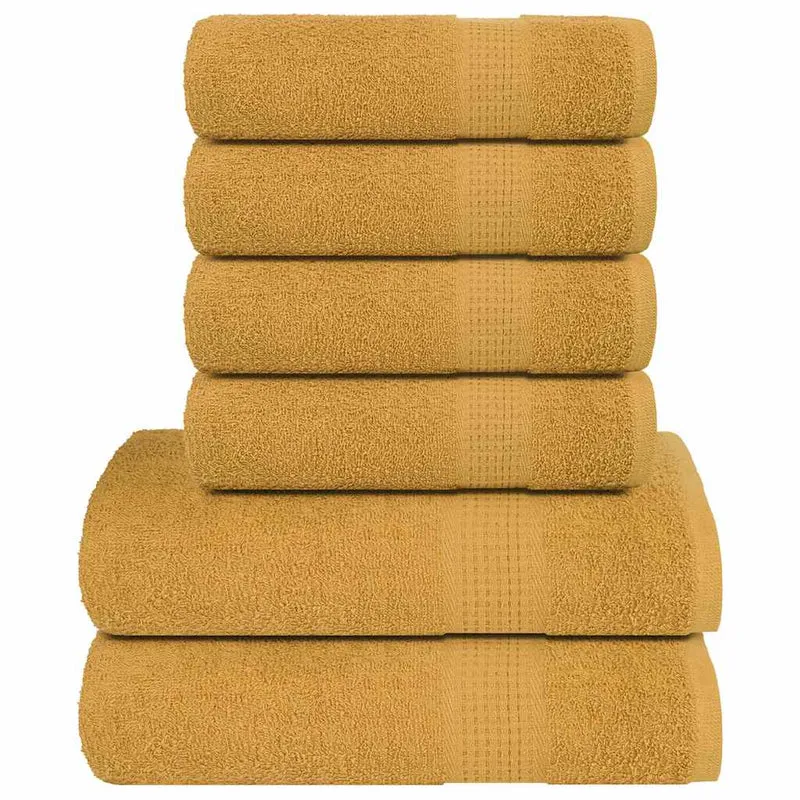 6-delat handduksset FROGN guld 360 gsm