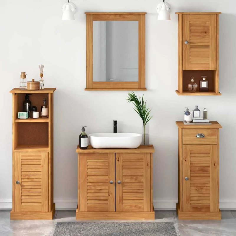 Badrumsmöbelset VIGO 5 st Honung brun 37 x 34 x 110 cm