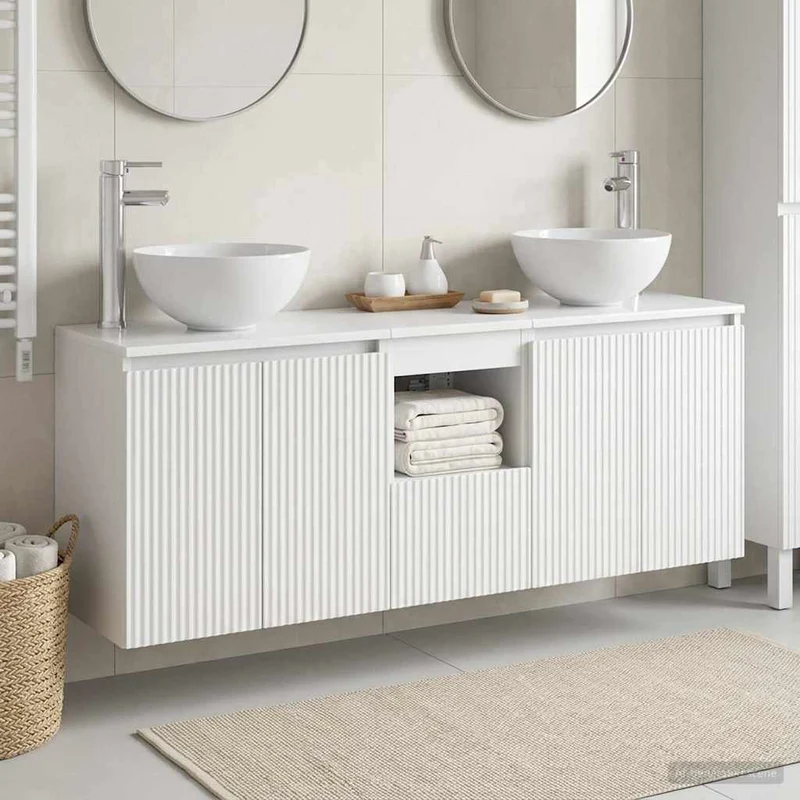 Badrumsskåpsset 3 st Vit 129 x 41 x 80 cm Konstruerat trä