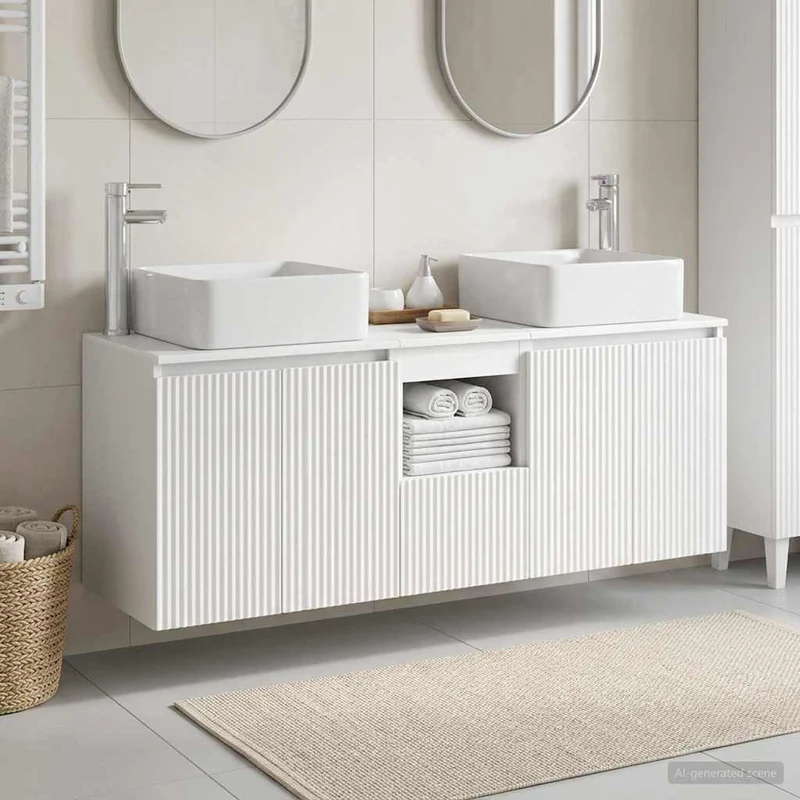 Badrumsskåpsset 3 st Vit 135 x 35 x 80 cm Konstruerat trä