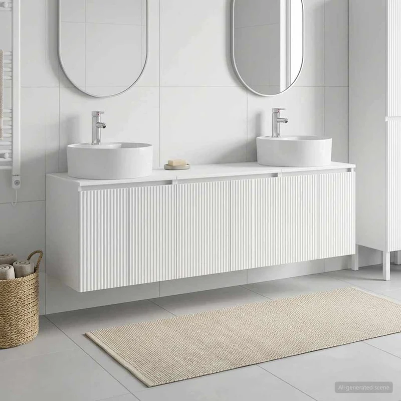 Badrumsskåpsset 3 st Vit 161,5 x 44,5 x 82 cm Konstruerat trä