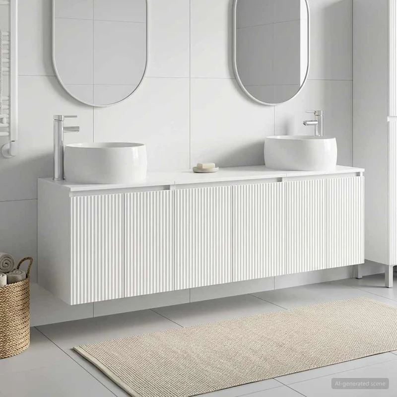 Badrumsskåpsset 3 st Vit högglans 49,5 x 44,5 x 66 cm