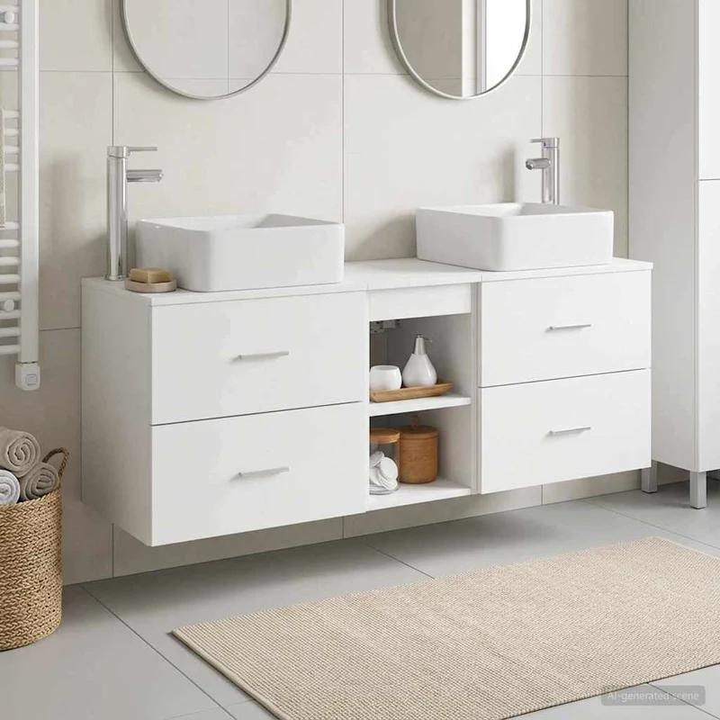 Badrumsskåpsset 3 st Vit 129 x 41 x 80 cm Konstruerat trä