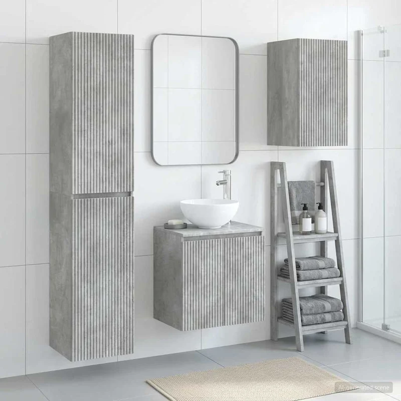 Badrumsmöbelset 3 st Betonggrå 33 x 34,5 x 160 cm
