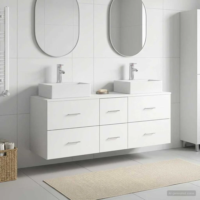 Badrumsskåpsset 3 st Vit 129 x 41 x 79,5 cm Konstruerat trä