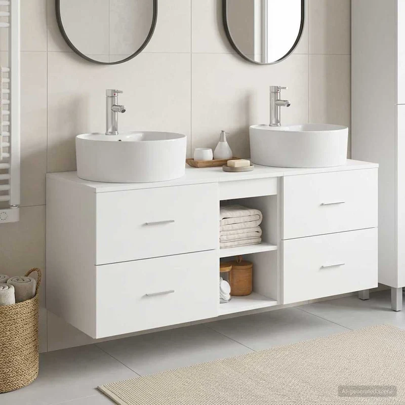 Badrumsskåpsset 3 st Vit 129 x 44.5 x 82 cm Konstruerat trä
