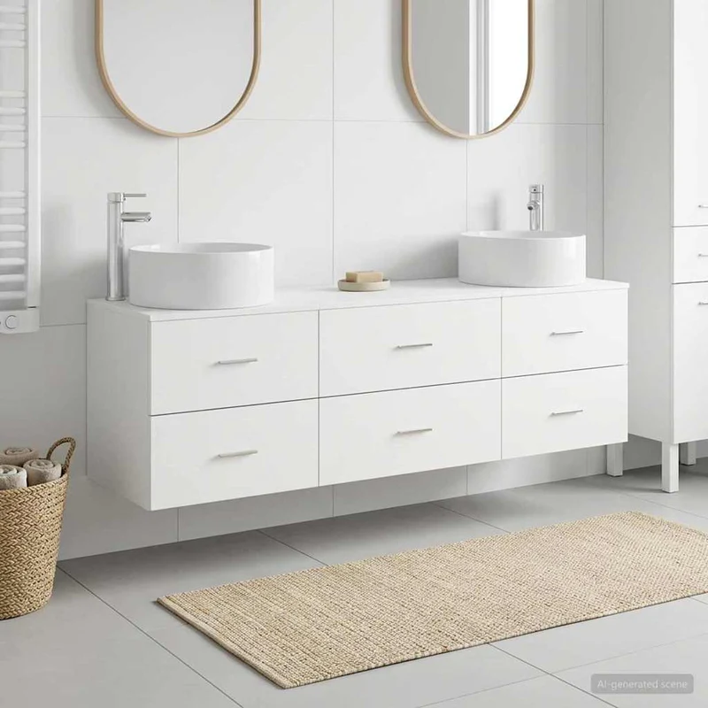 Badrumsmöbelset 3 st Vit 161 x 44,5 x 80 cm Konstruerat trä