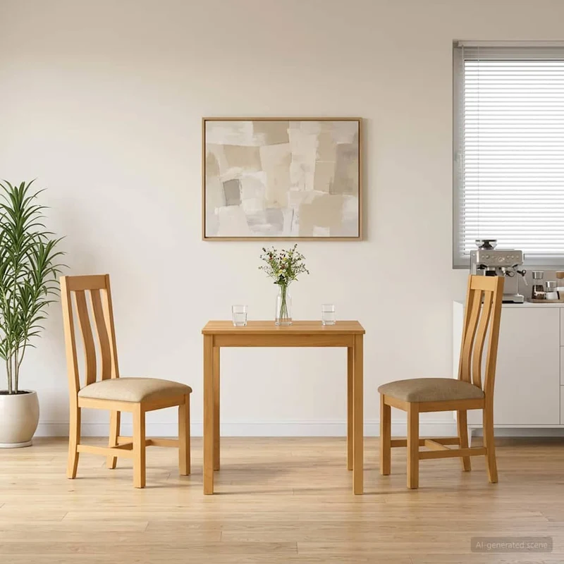 Matgrupp 3 st Beige Massivt Ekträ