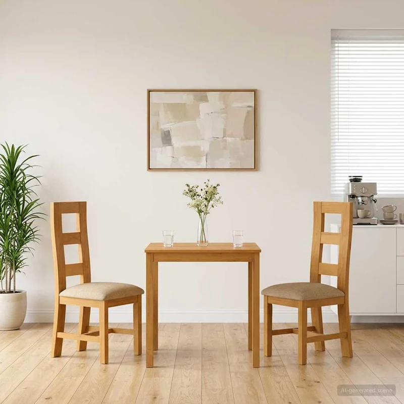 Matgrupp 3 st Beige Massivt Ekträ