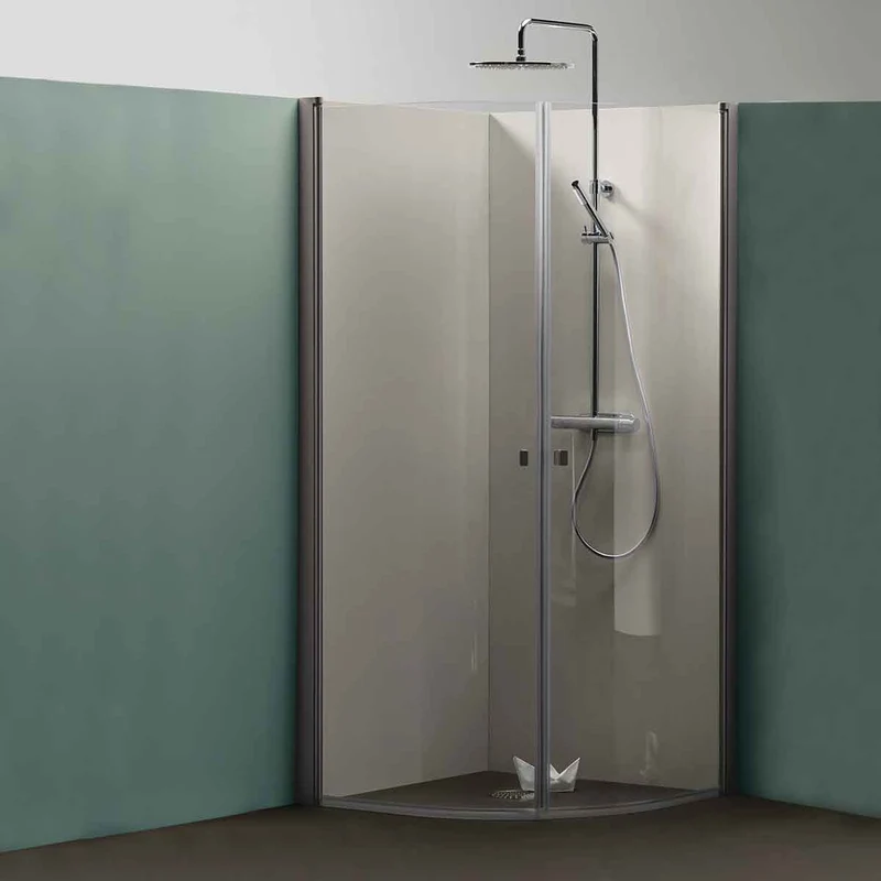 Duschhörn Hafa Igloo Pro Böjd 70x80 Klarglas Aluminium