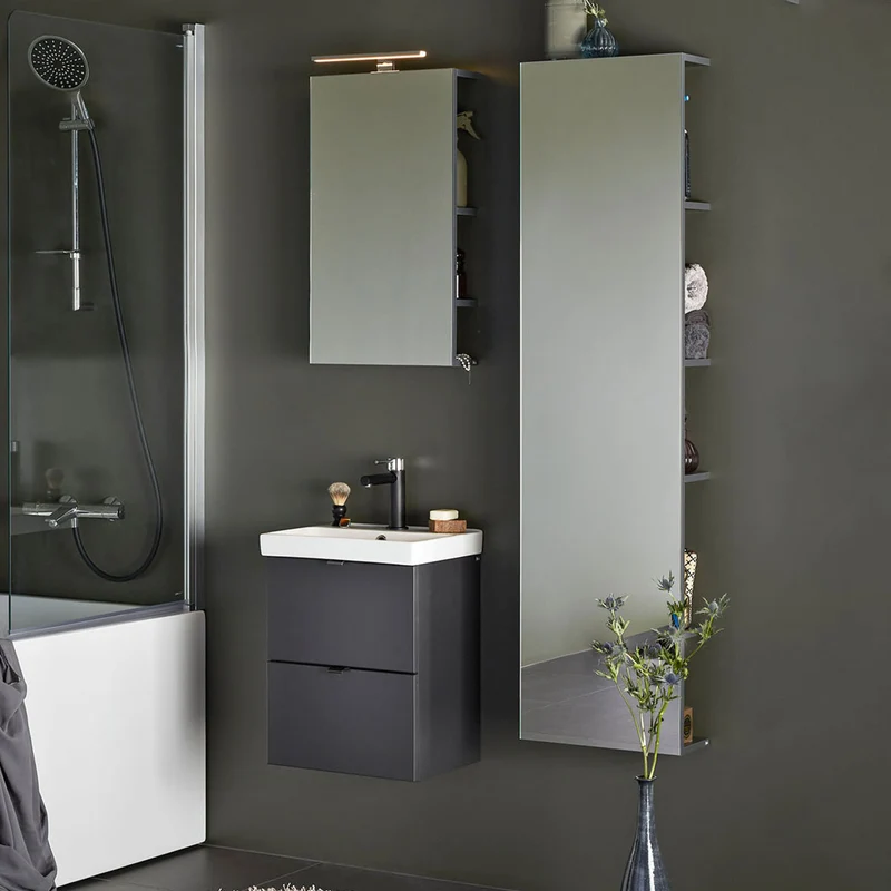 Badrumsmöbel set Hafa Neat Lådor med Tvättställ Antracit 42cm