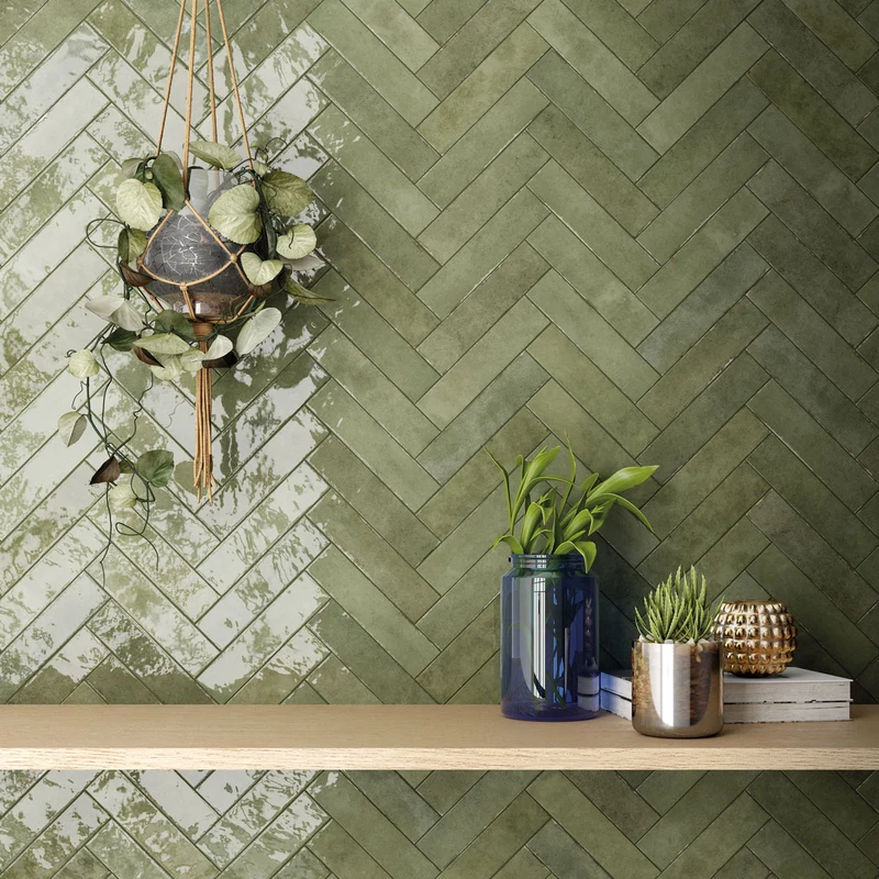 Kakel Tribeca Sage Green Blank 6x24,6