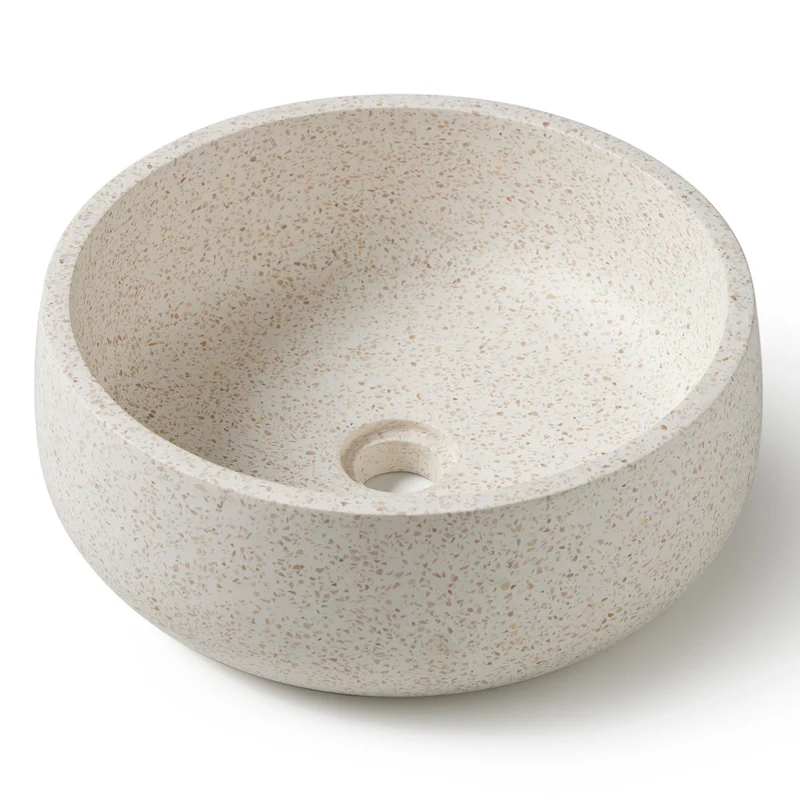 Fristående Tvättställ Terrazzo Vit 39x39x14 cm
