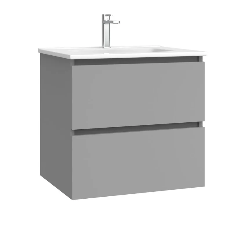 Kommod & Tvättställ 60 cm Tenfors Viken Grå Matt