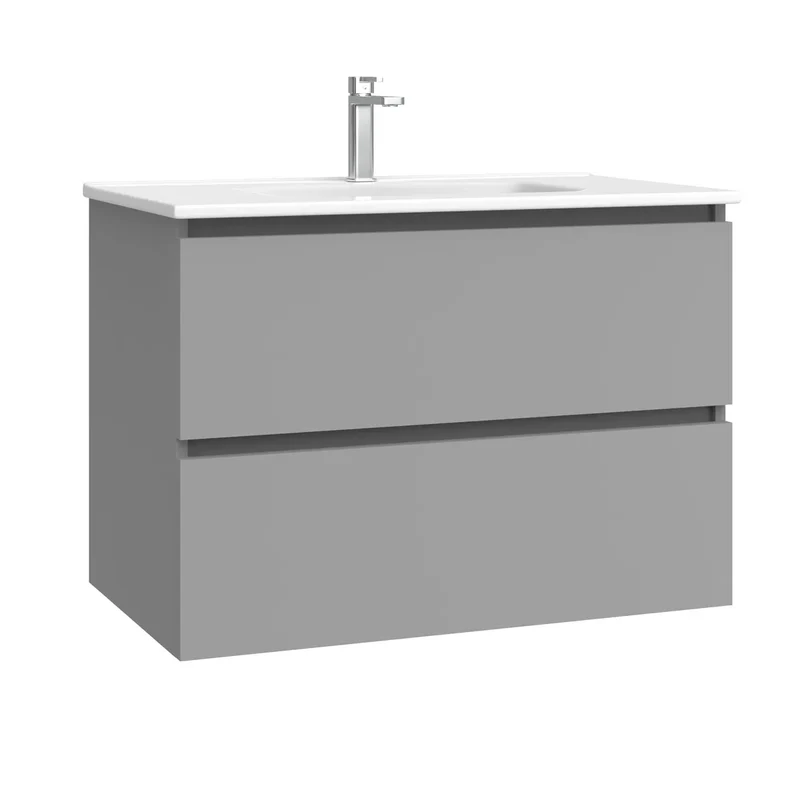 Kommod & Tvättställ 80 cm Tenfors Viken Grå Matt