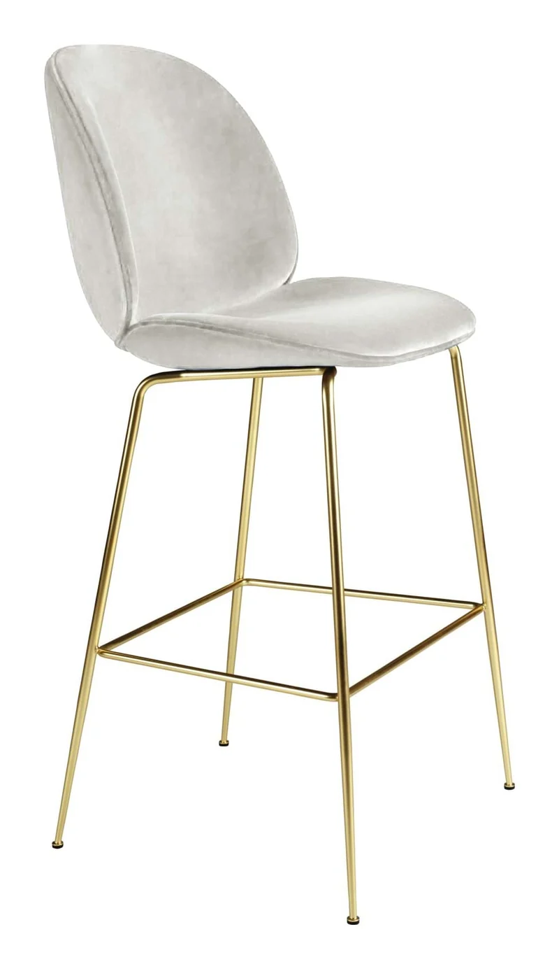 Beetle Bar Chair 75 cm Fully Upholstered Brass Semi Matt Base