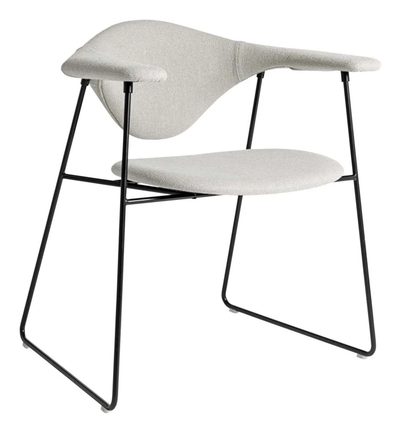 Masculo Dining Chair Fully Upholstered Sledge Base Black