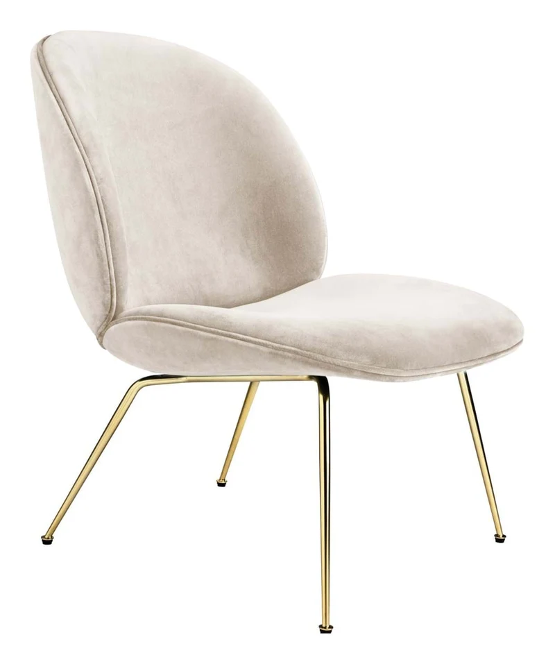 Beetle Lounge Chair Conic Base Brass Semi Matt