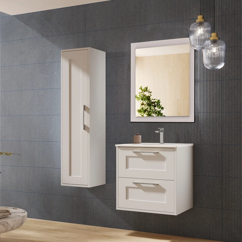 Badrumsspegel 60x68 cm Tenfors Allmoge Vit Matt