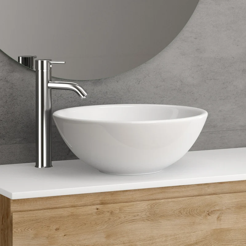 Fristående Tvättställ Tenfors Otto Ø40 cm Vit Blank
