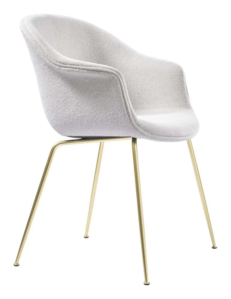 Bat Dining Chair Fully Upholstered Brass Semi Matt