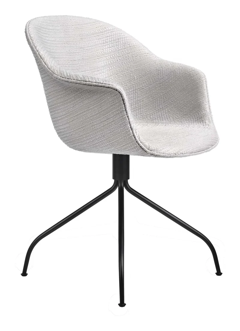 Bat Meeting Chair Fully Upholstered Swivel Base Black