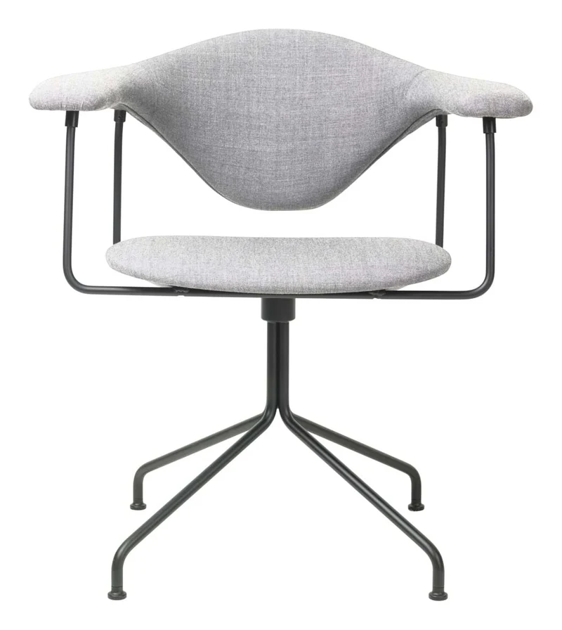 Masculo Meeting Chair Fully Upholstered Swivel Base Black