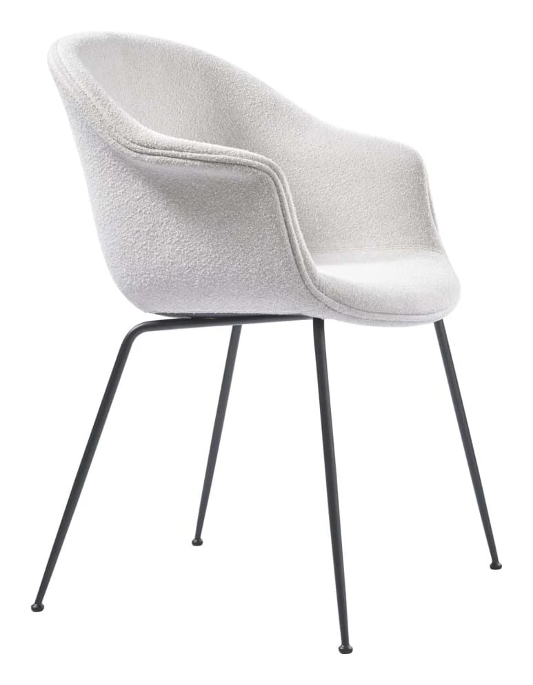 Bat Dining Chair Fully Upholstered Black Matt