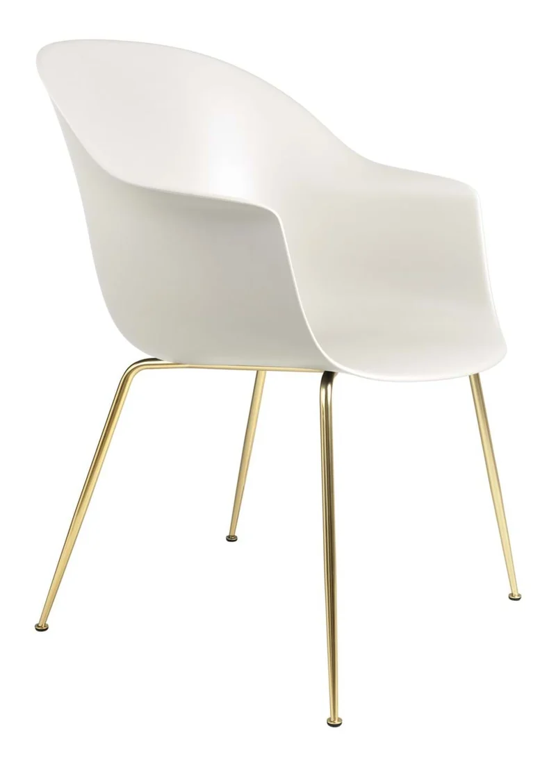 Bat Dining Chair Conic Base Brass Semi