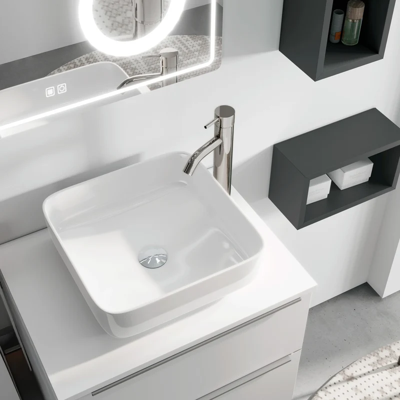 Bänkskiva Solid Surface Tenfors 60x45 cm Vit Matt