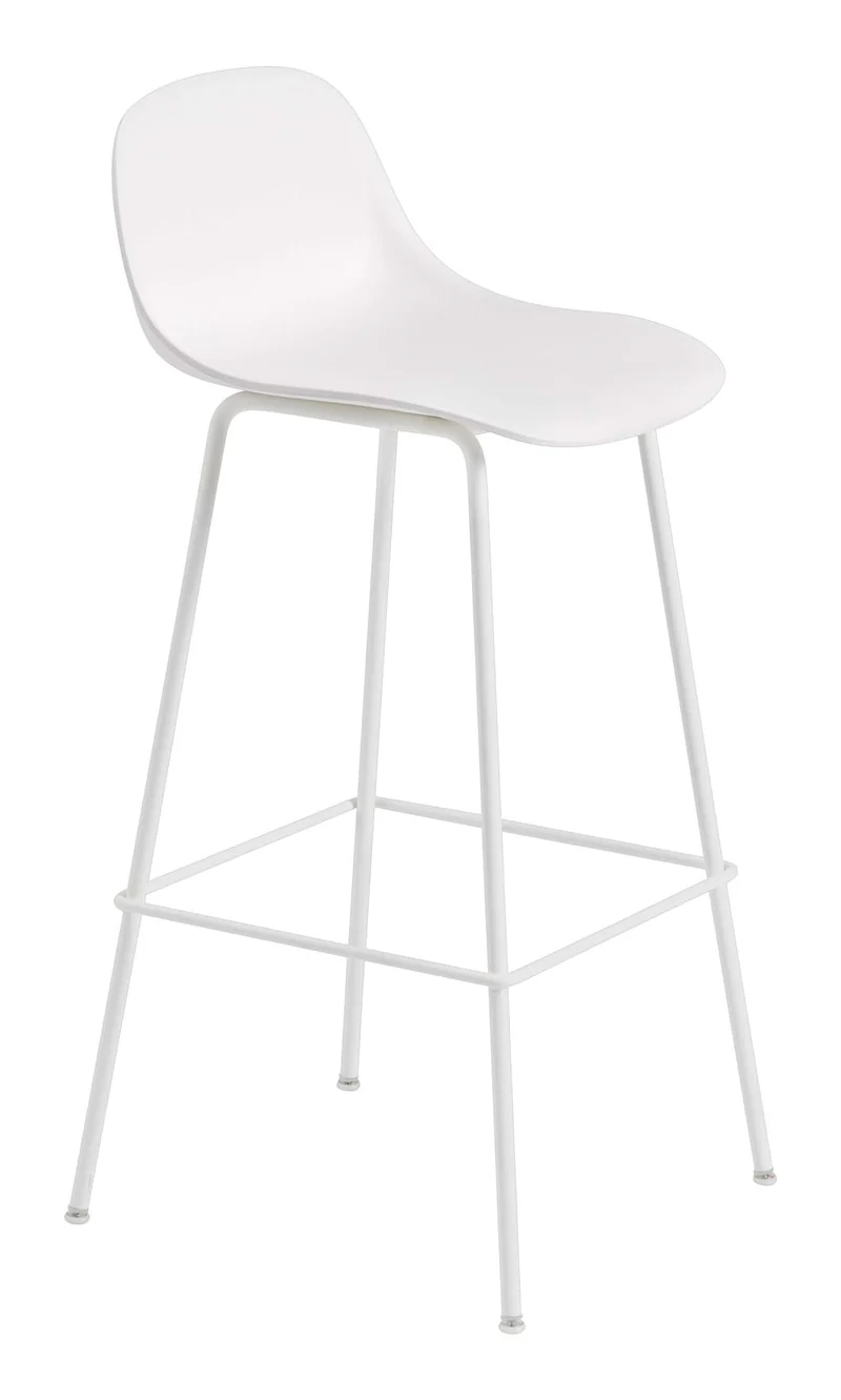 Fiber Bar Stool Tube Base With Backrest 75 cm