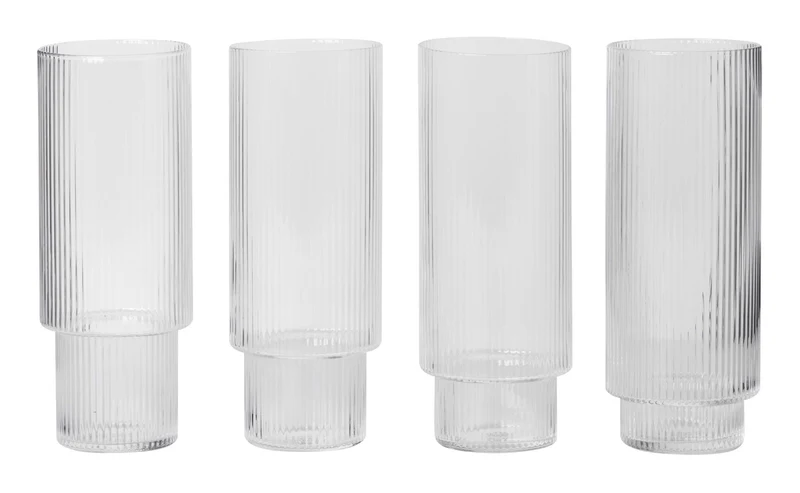Ripple Long Drink Glasses Set Of 4