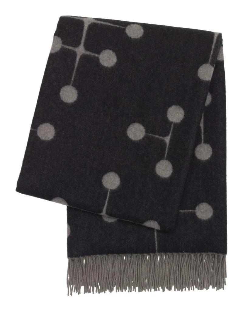 Eames Wool Blanket Dot Pattern - Black