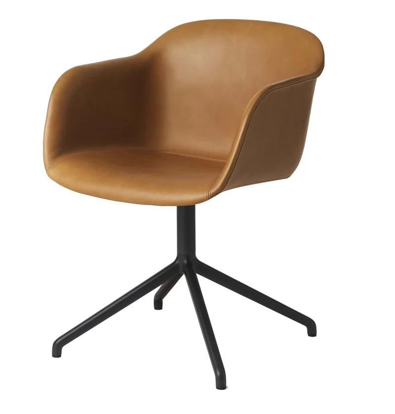 Fiber Armchair Swivel Base Leather