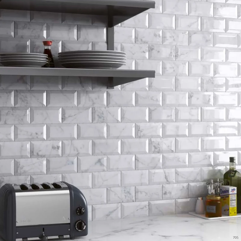 Kakel Metro Carrara Marmor 10x20