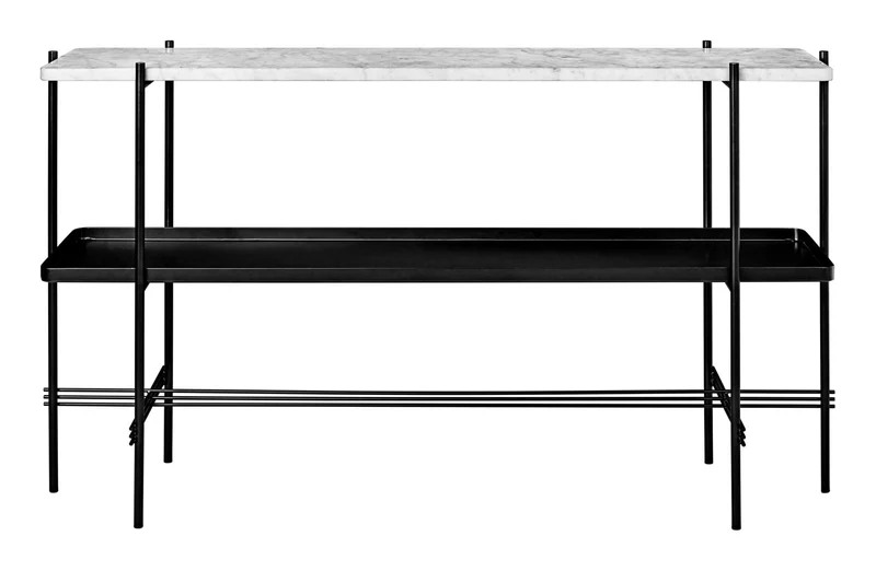 TS Console Rectangular 2 Racks With Tray Black Frame