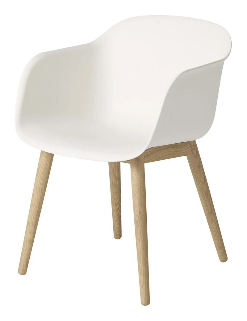 Fiber Armchair Wood Base